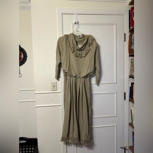 Vintage cowl neck dress with belt